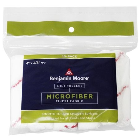 BENJAMIN MOORE Mini Roller Cover, 38 in Thick Nap, 4 in L, Microfiber Cover, RedWhite U66201-018